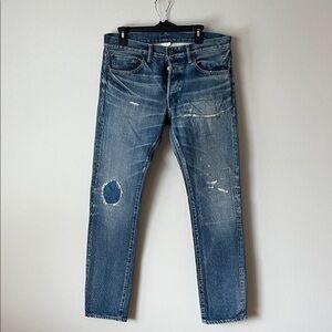 Men's Blue Distressed Jeans